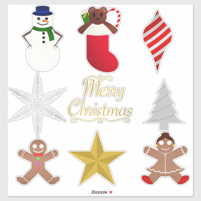 Sticker Feuille d'autocollants de Noël (Feuille)