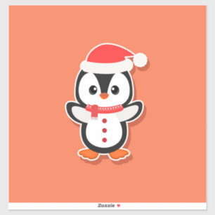 Sticker Feuille d'autocollants de pingouin mignon Taille :