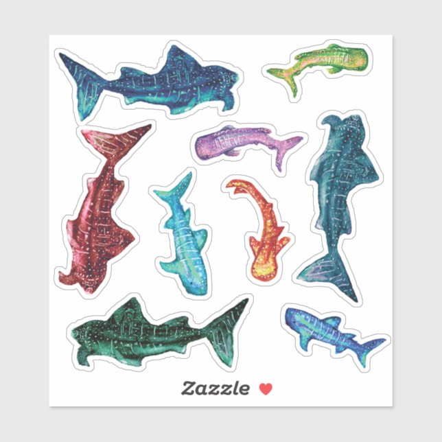 Sticker Feuille d'autocollants de requins-baleines Galaxy (Feuille)