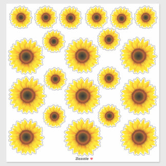 Sticker Feuille d'autocollants de tournesol