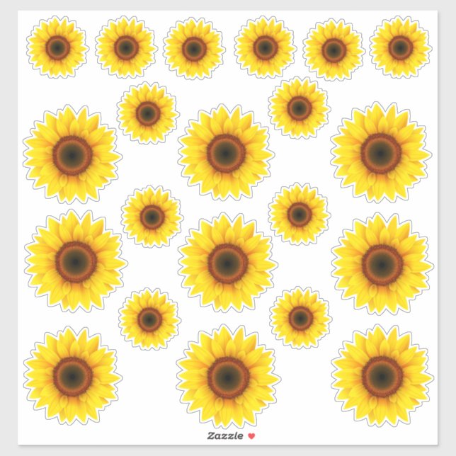 Sticker Feuille d'autocollants de tournesol (Feuille)