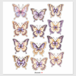 Sticker Feuille d'autocollants d'éphémère papillon vintage