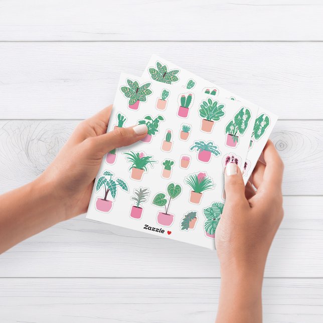 Sticker Feuille d'autocollants Girly Houseplants (Créateur téléchargé)