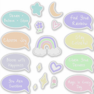 Sticker Feuille d'autocollants Pastel Rainbow Dreams