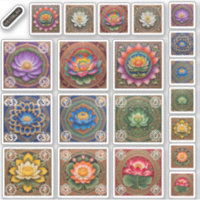 Feuille d'autocollants Pichhwai Lotus Rainbow Chak