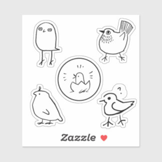 Sticker Feuille d'autocollants pour oiseaux de dessin d'en