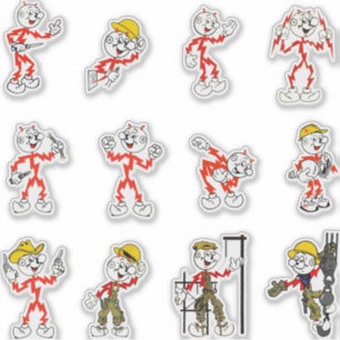 Sticker Feuille d'autocollants Reddy Kilowatt