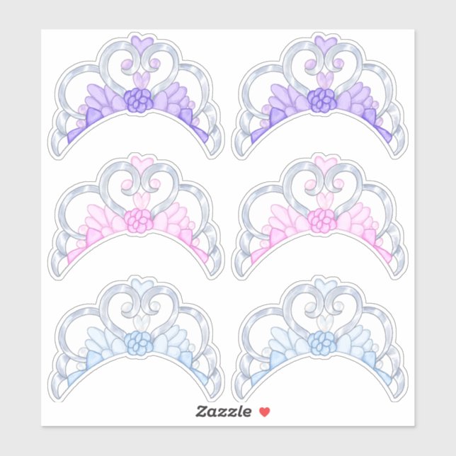 Sticker Feuille d'autocollants rose, violet et bleu, argen (Feuille)