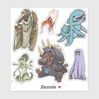 Sticker Feuille d'autocollants - Thé à la fête des monstre