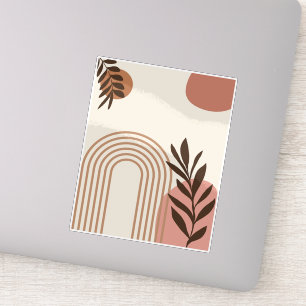Sticker Feuille de palmier arc-en-ciel Soleil, Art géométr