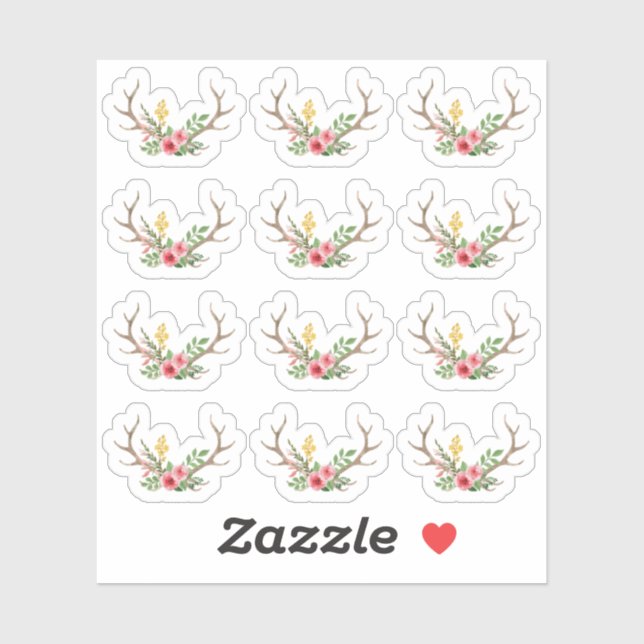 Sticker Feuille de planification florale Russe Deer Antler (Feuille)