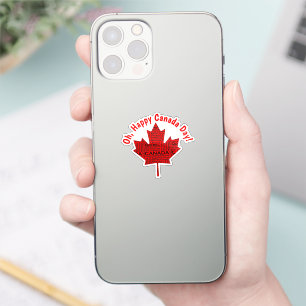 Sticker Feuille d'érable canadienne avec texte