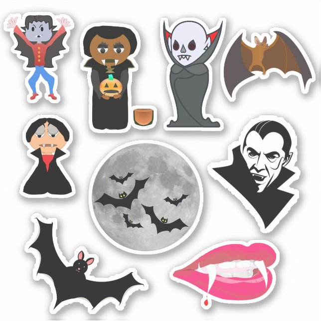 Sticker Feuilles d'autocollants Dracula et Vampire Decal (Devant)