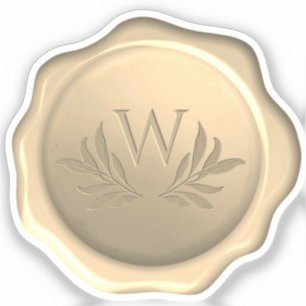 Sticker Feuilles de monogramme avec feuillage gaufré sous 
