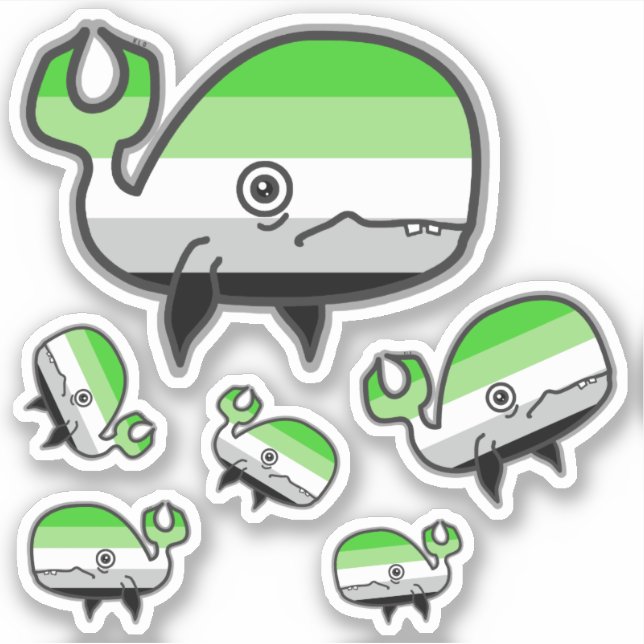 Sticker Feuillet d'autocollant Aromantic Anxieux mais Fièr (Devant)