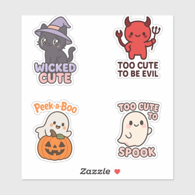 Sticker Feuillet d'autocollant d'Halloween mignon (Feuille)