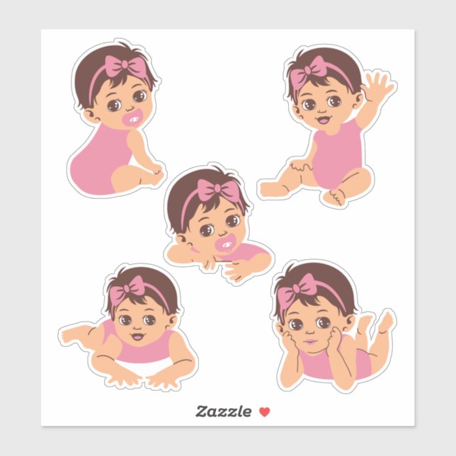 Sticker Feuillet d'autocollant mignon pour bébé à Haired B (Feuille)