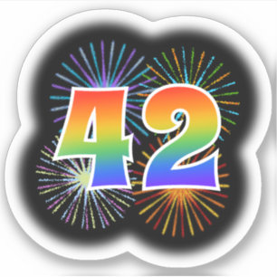Sticker Feux d'artifice d'amusement + Motif "42"