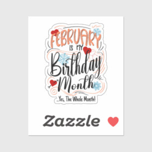 Sticker Février Anniversaire Mois, Tout Mois, Célébration