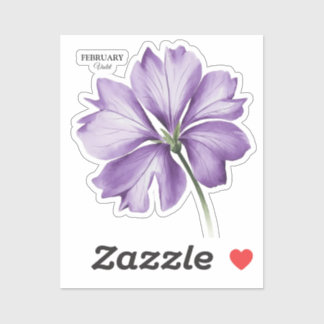 Sticker Février Fête d'anniversaire : Violet cadeau person