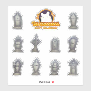 Sticker Fiche à coller pour Halloween Drôle Nom Gravestone