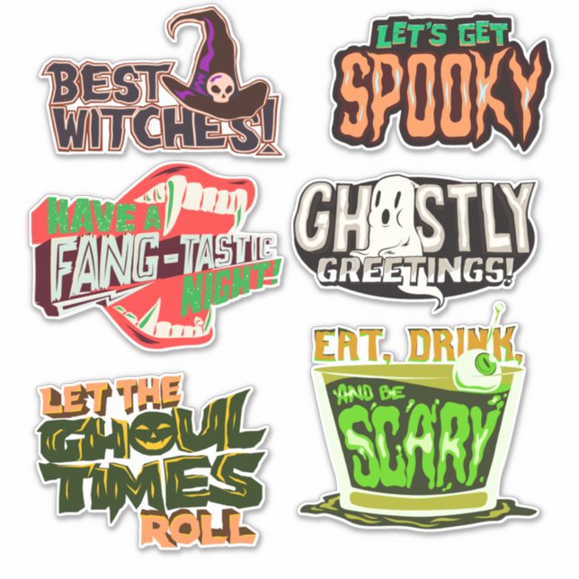 Sticker Fiche de variété de pistolet d'Halloween (Devant)