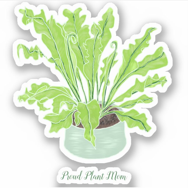 Sticker Fier maman Plante - la fougère de nid d'oiseau cou (Devant)