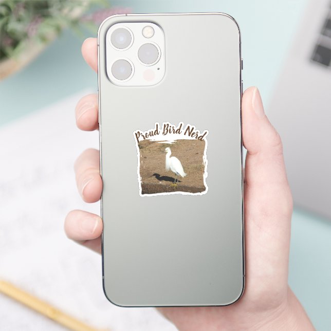 Sticker Fier Oiseau Nerd Élégant Aiguille blanche Hobby Bi (Téléphone)