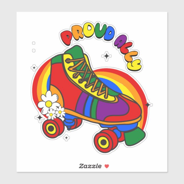 Sticker Fière Ally Rainbow Skate (Feuille)