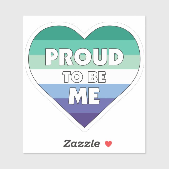 Sticker Fière d'être moi LGBTQ Hommes Gay Pride Coeur (Feuille)