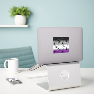 Sticker Fierté asexuée Chat Noir - Mystique Sorcière