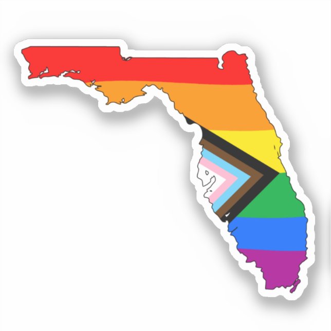 Sticker Fierté de l'État de Floride LGBTQ Progrès Pride (Recto)