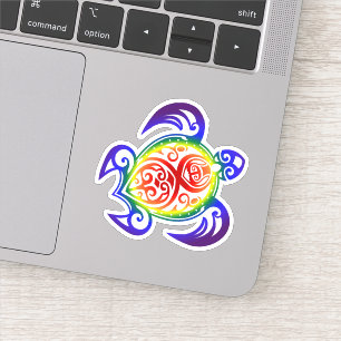 Sticker Fierté de tortue arc-en-ciel