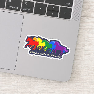 Sticker Fierté débridée - LGBTQ+ Chevaux de Galloping Arc-