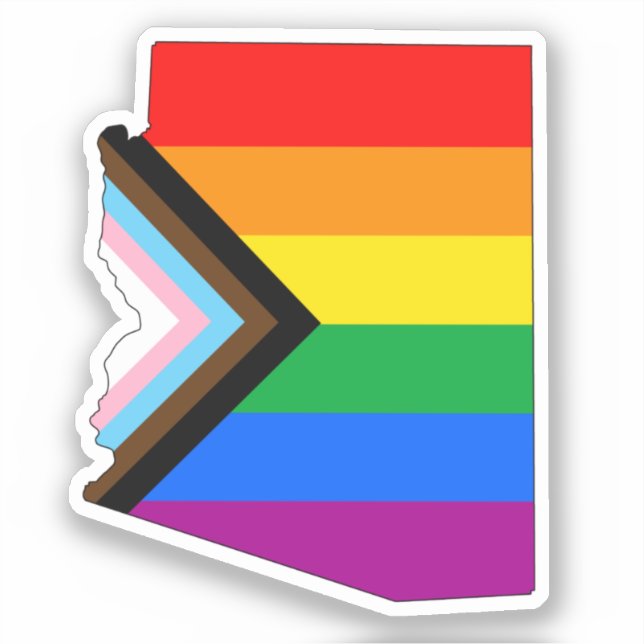 Sticker Fierté d'état de l'Arizona LGBTQ Progrès Pride (Recto)