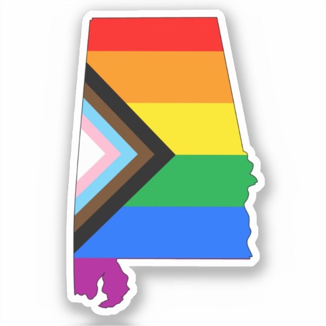 Sticker Fierté d'État LGBTQ Progrès Fierté (Recto)