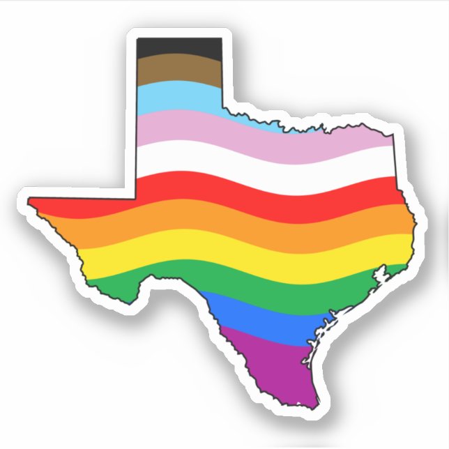 Sticker Fierté du progrès du Texas (Devant)