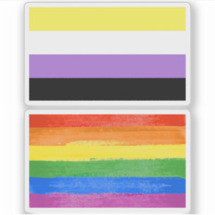 Sticker Fierté non binaire