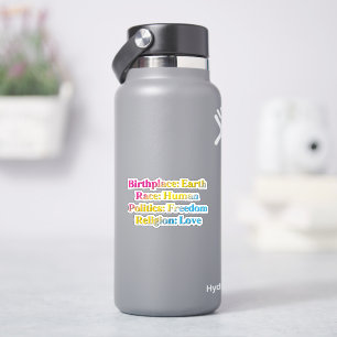 Sticker Fierté Pansexuelle - Lieu de naissance : Terre. Ra