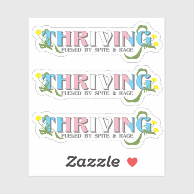 Sticker Fierté trans prospère (Feuille)