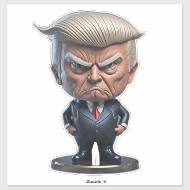 Sticker Figure caricature de Donald Trump (Feuille)