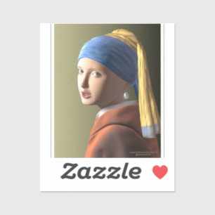 Sticker Fille avec une perle