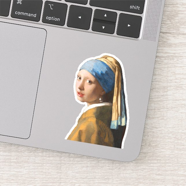 Sticker Fille avec une perle d'oreille Portrait Peinture (Détail)