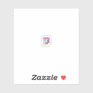 Sticker Fille d'anniversaire 9 Licorne Dessin de gravure v