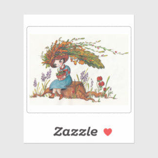 Sticker fille d'automne