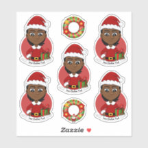 Fille de Noël afro-américaine aux cheveux courts