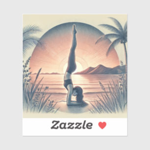 Sticker Fille de yoga