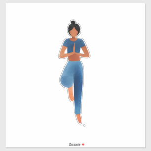 Sticker Fille de yoga, art du yoga