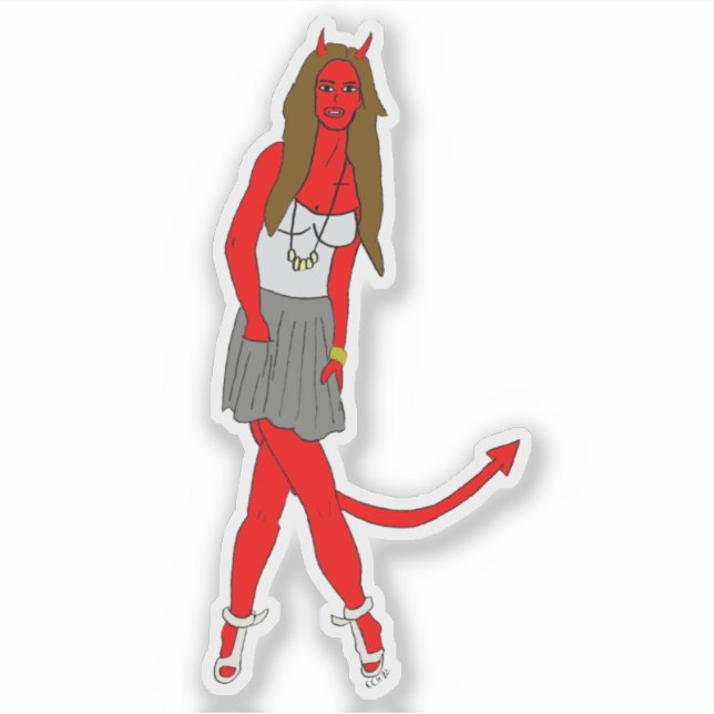 Sticker fille diable (Devant)
