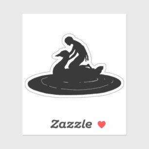 Sticker Fille équitation Swan Silhouette Imaginaire Fairyt